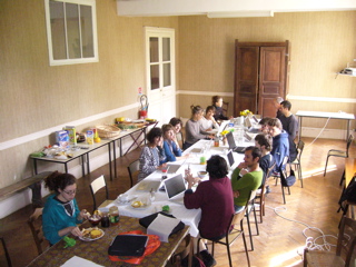 A meeting in the dining room