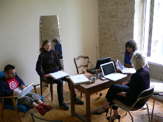 Meeting in a studio