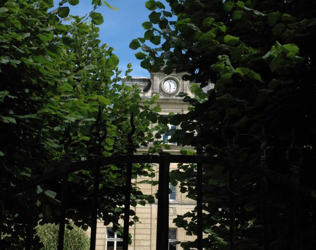 View of the clock from the garden